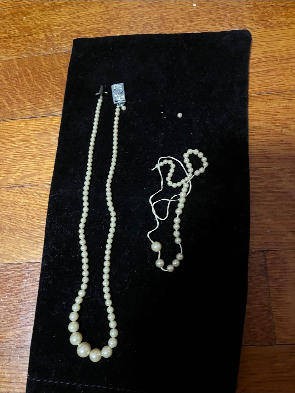 Vintage Ivory Pearl Necklace - Classic Strand & a broken strand